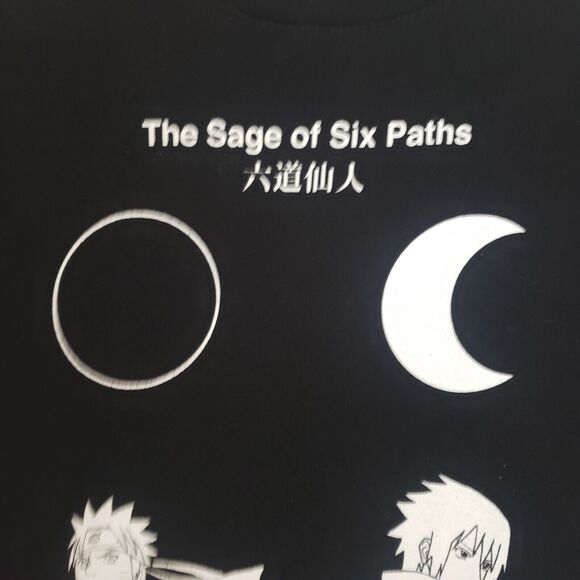 Vintage Y2K 2002 Shippuden Mens Naruto Medium‎ Black Sage of Six paths T-shirt - Picture 4 of 8
